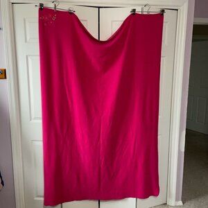 Fuchsia Blanket with Embroidered Flower Design